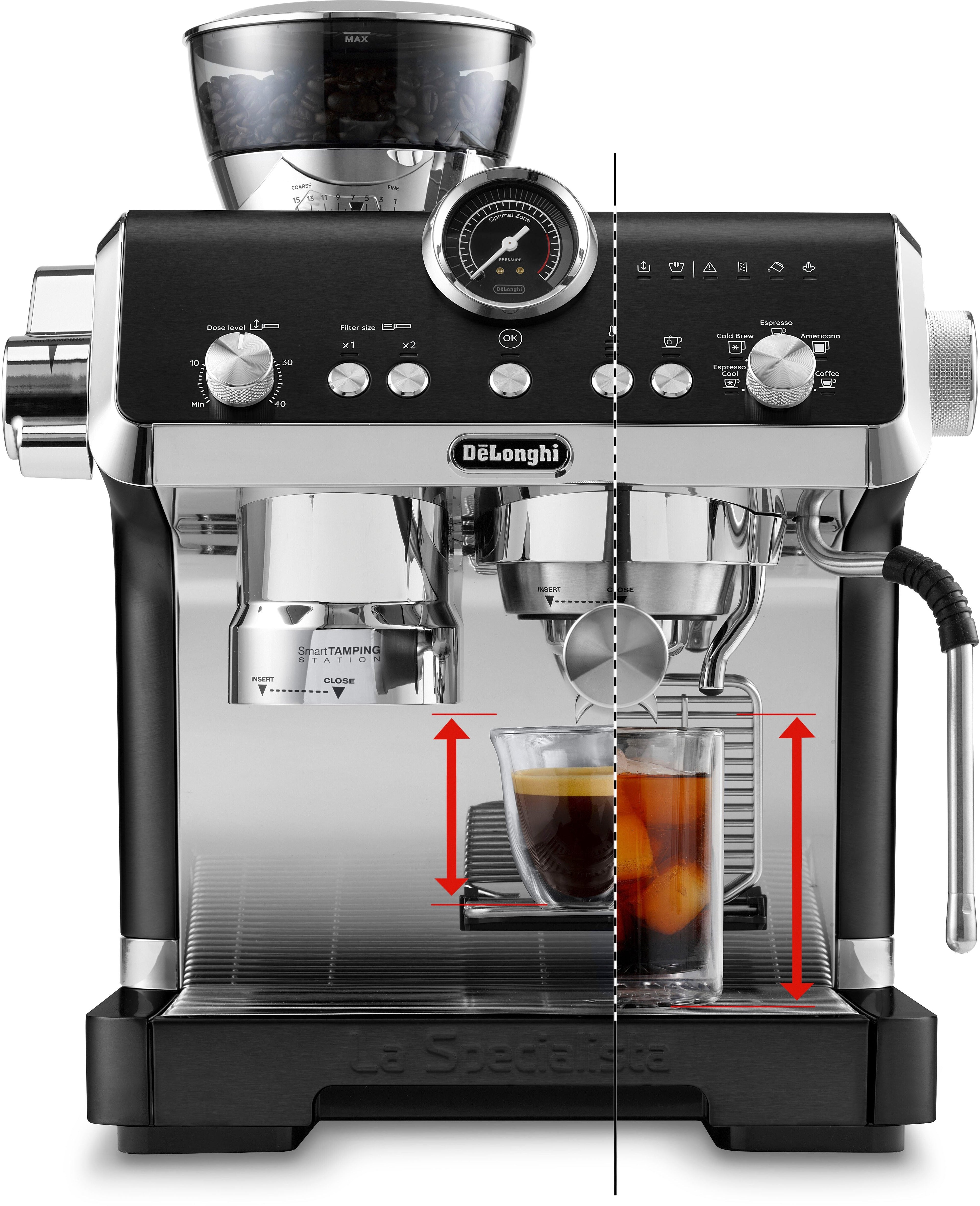 De'Longhi Espressomaschine La Specialista Opera EC9555.BK - 5 Rezepte, 19 Bar & Smart Tamping
