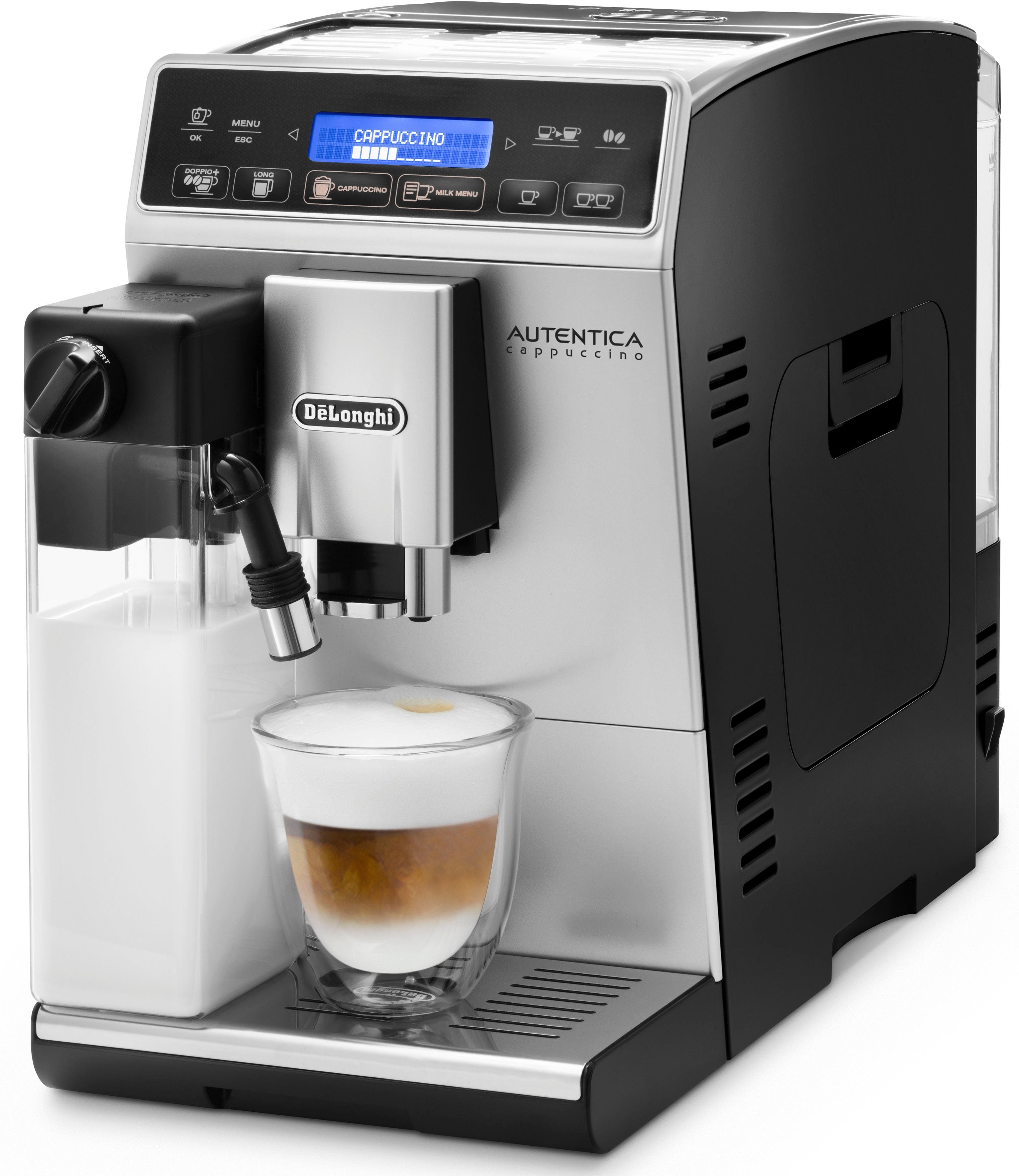 De'Longhi Kaffeevollautomat Autentica Cappuccino ETAM29.660.SB - Superkompakt - nur 19,5 cm breit