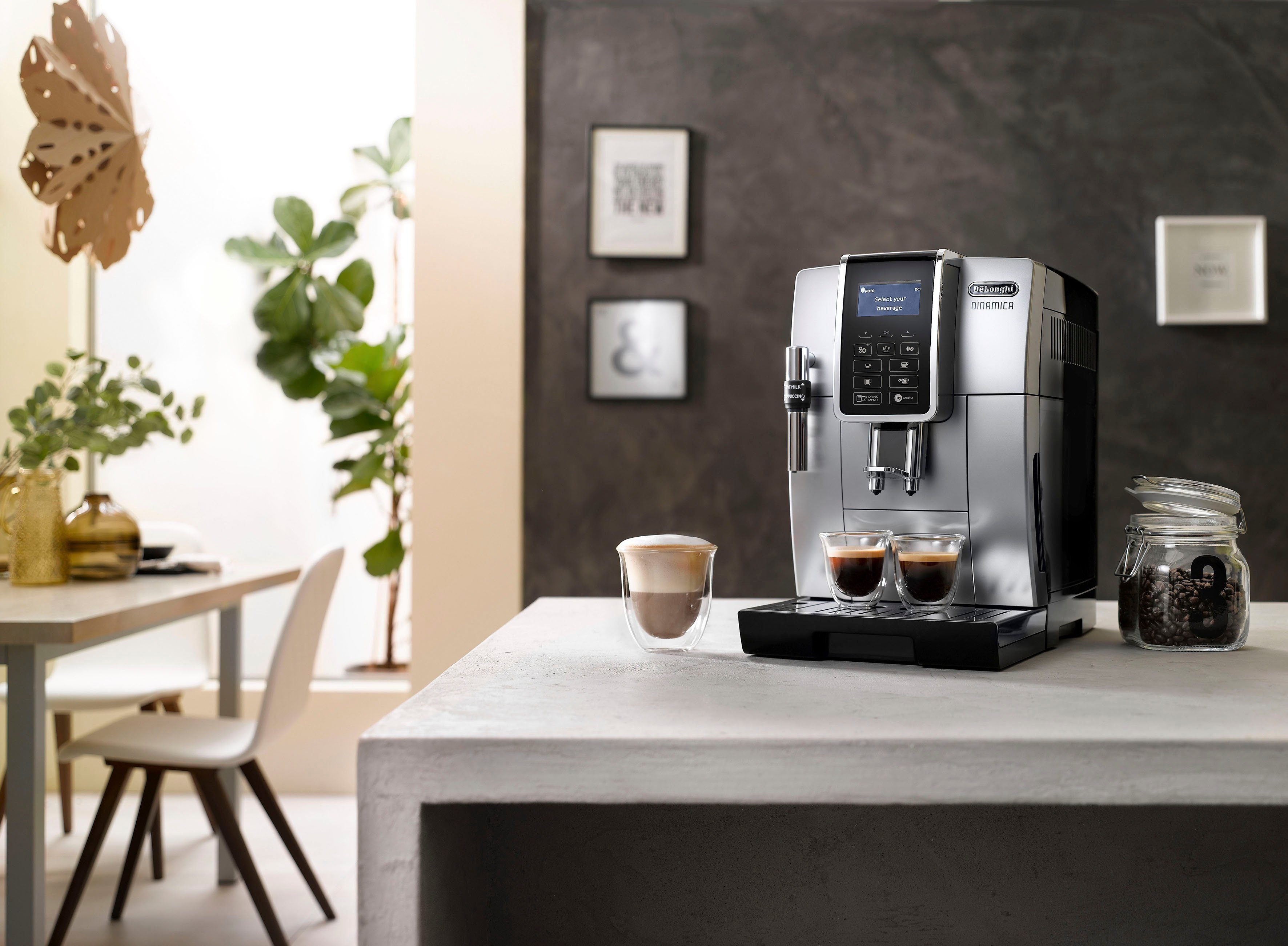 De'Longhi Kaffeevollautomat Dinamica ECAM 350.35.SB, 4 Rezepte, Direktwahltasten & My-Funktion