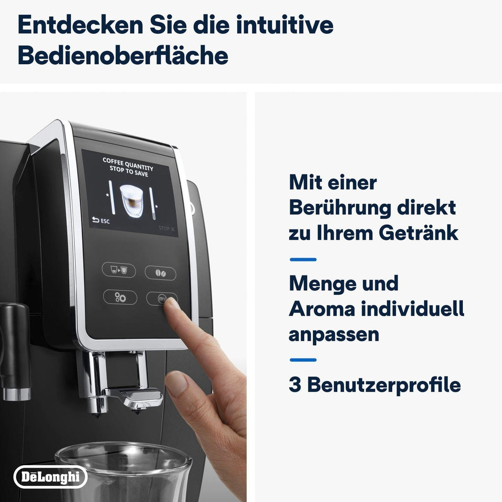 De'Longhi Kaffeevollautomat Dinamica Plus ECAM370.70.B - 14 Rezepte, perfekter Milchschaum, schwarz