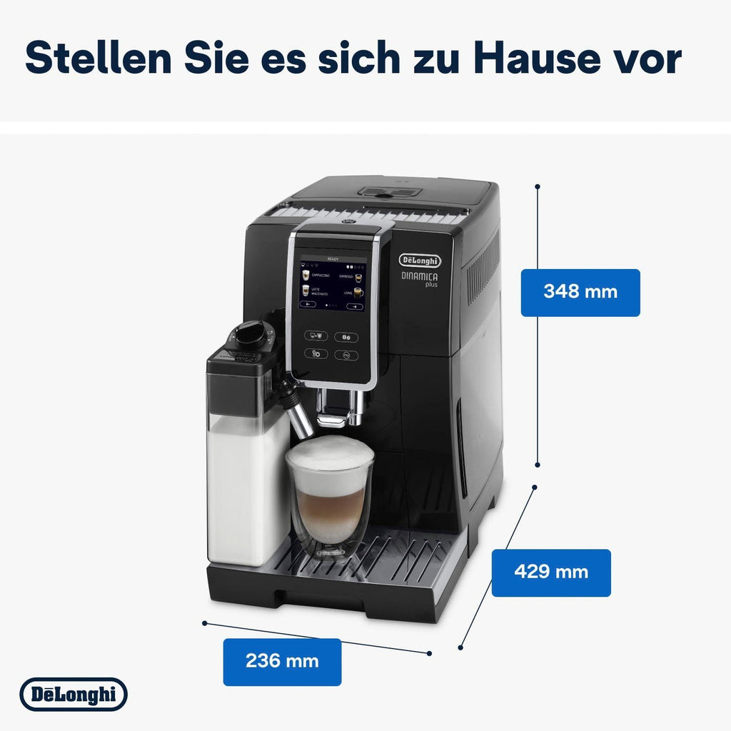De'Longhi Kaffeevollautomat Dinamica Plus ECAM370.70.B - 14 Rezepte, perfekter Milchschaum, schwarz