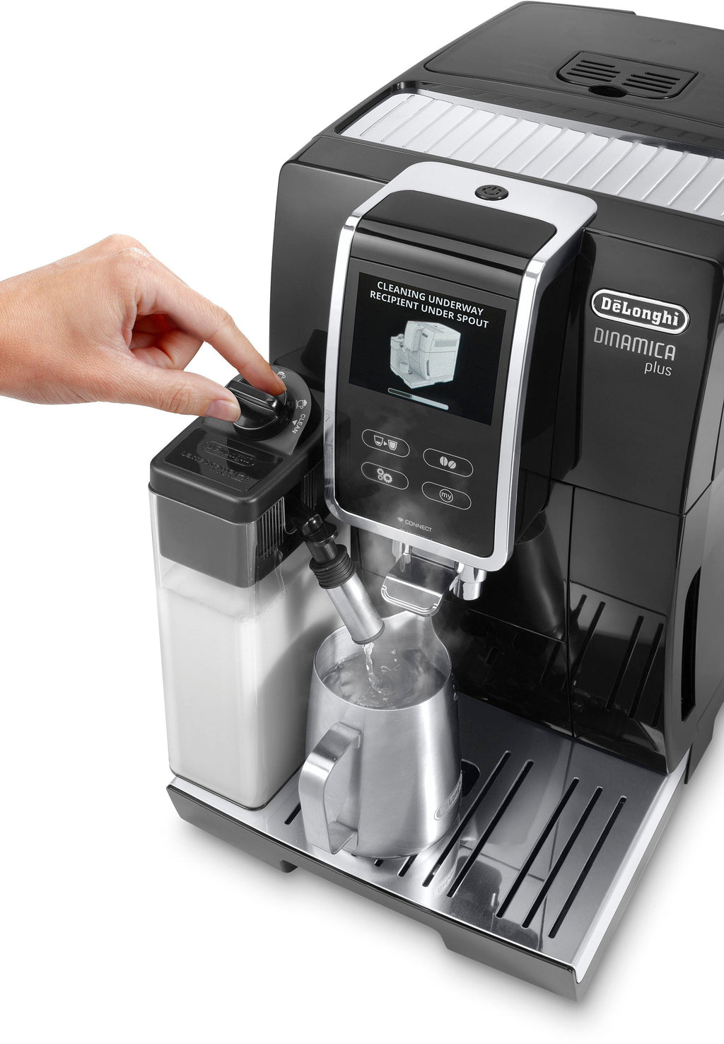 De'Longhi Kaffeevollautomat Dinamica Plus ECAM370.70.B - 14 Rezepte, perfekter Milchschaum, schwarz