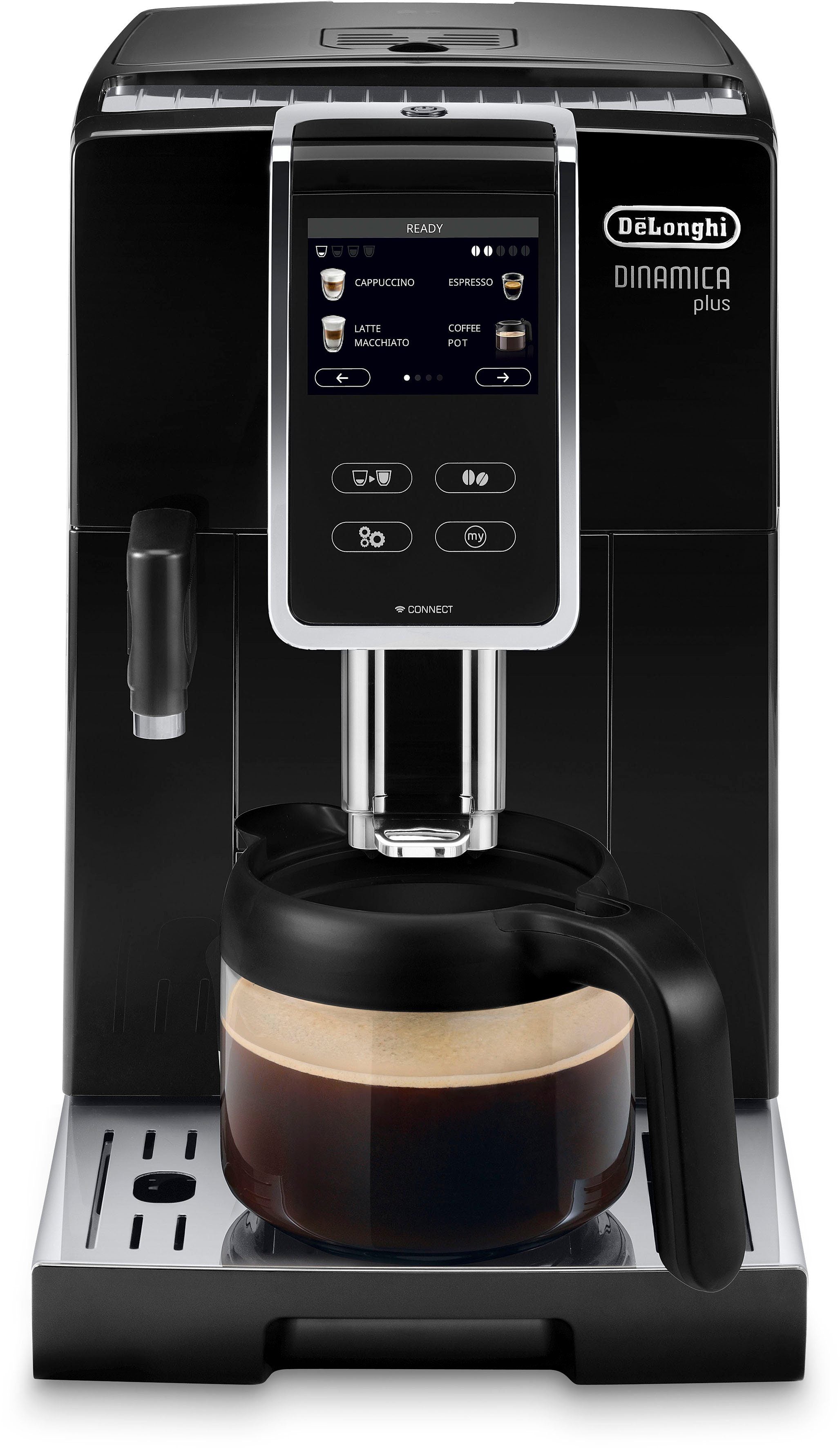 De'Longhi Kaffeevollautomat Dinamica Plus ECAM370.70.B - 14 Rezepte, perfekter Milchschaum, schwarz