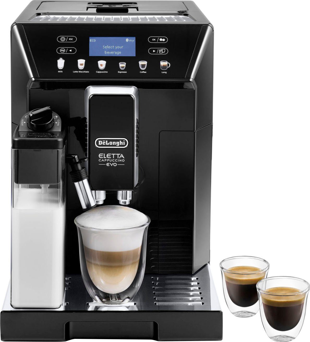 De'Longhi Kaffeevollautomat Eletta Evo ECAM46.860.B - Espresso, (Long) Coffee, Cappuccino, Latte