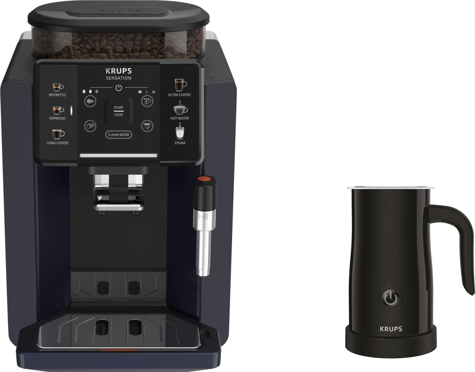 KRUPS Kaffeevollautomat EA910B.23 Sensation Milk Bundle