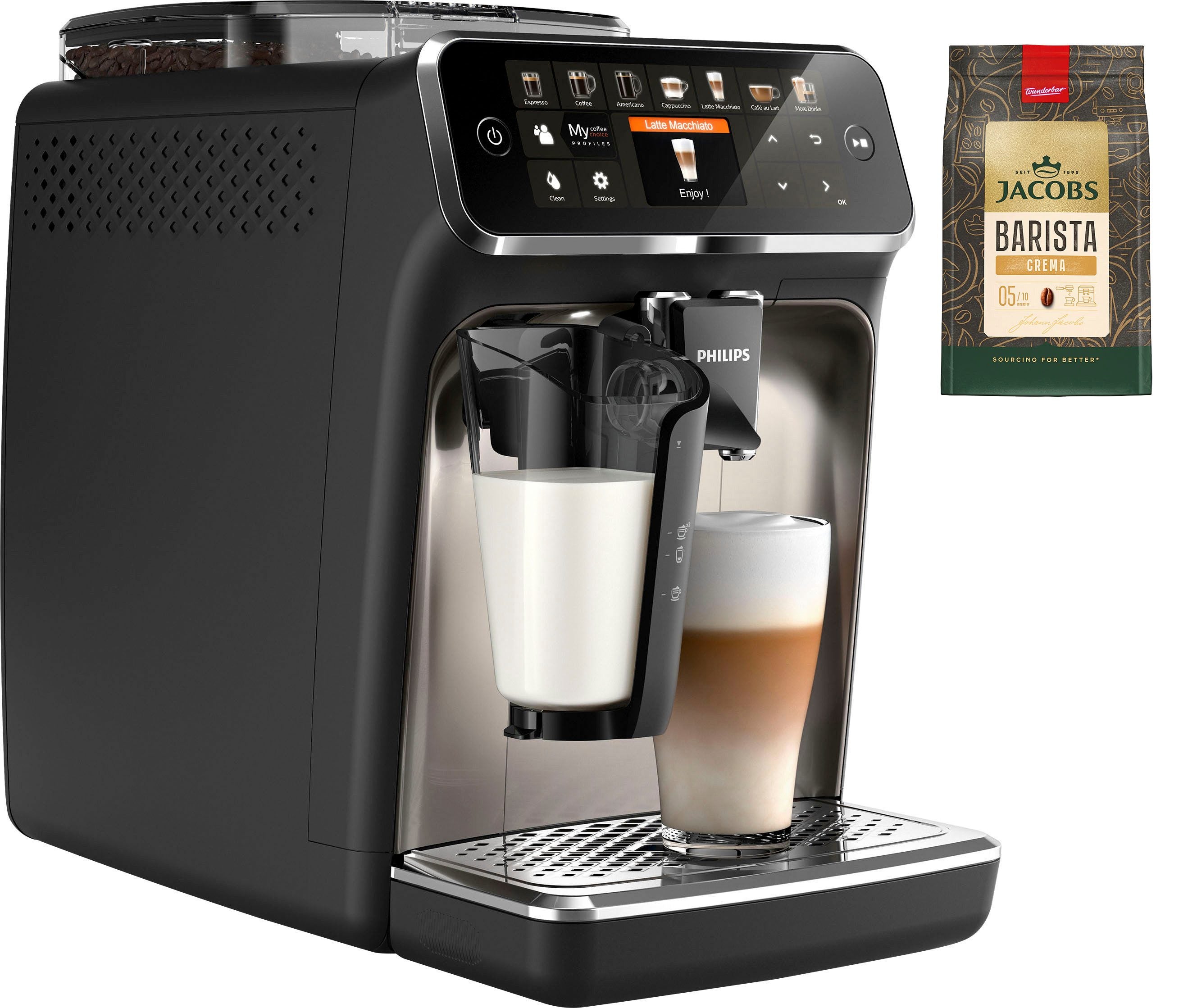 PHILIPS Kaffeevollautomat 5400 Series EP5447/90 LatteGo