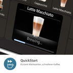 PHILIPS Kaffeevollautomat EP5547/90 5500 Series, 20 Kaffeespezialitäten (heiß oder eisgekühlt), Schwarz verchromt