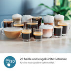 PHILIPS Kaffeevollautomat EP5547/90 5500 Series, 20 Kaffeespezialitäten (heiß oder eisgekühlt), Schwarz verchromt