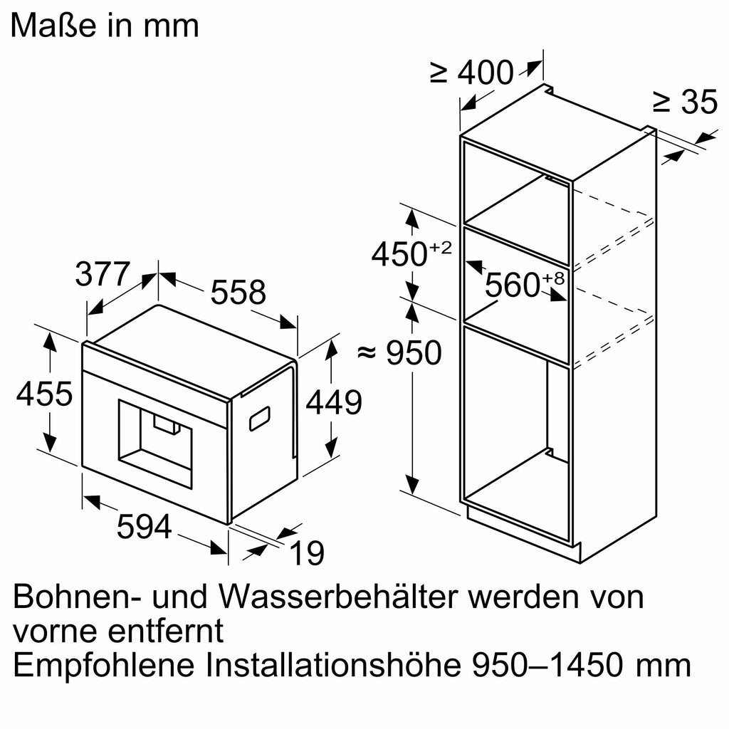 SIEMENS Einbau-Kaffeevollautomat
