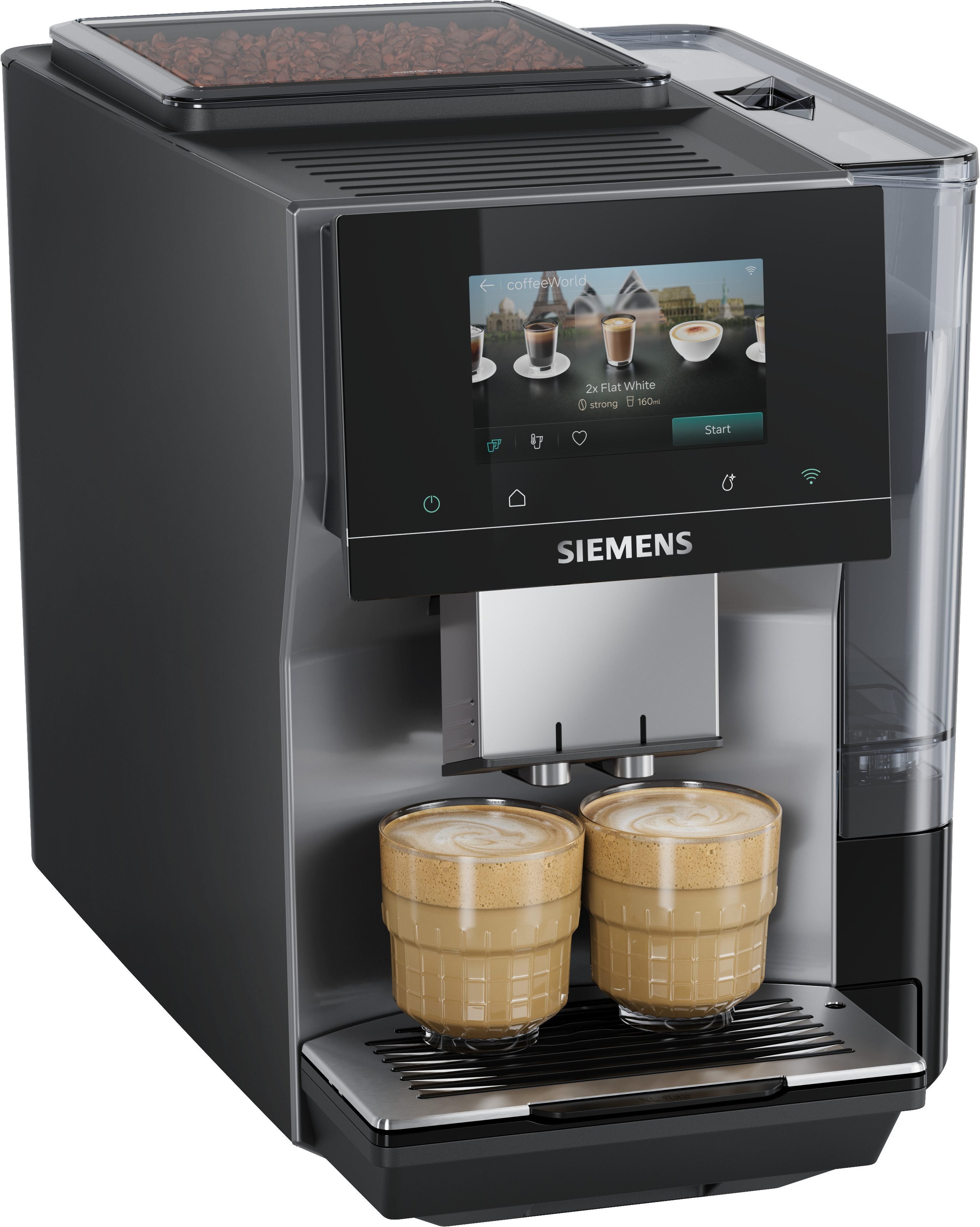 SIEMENS Kaffeevollautomat EQ700 TP725E01, 41 verschiedene Getränke, XL-Getränke, 20 Favoriten