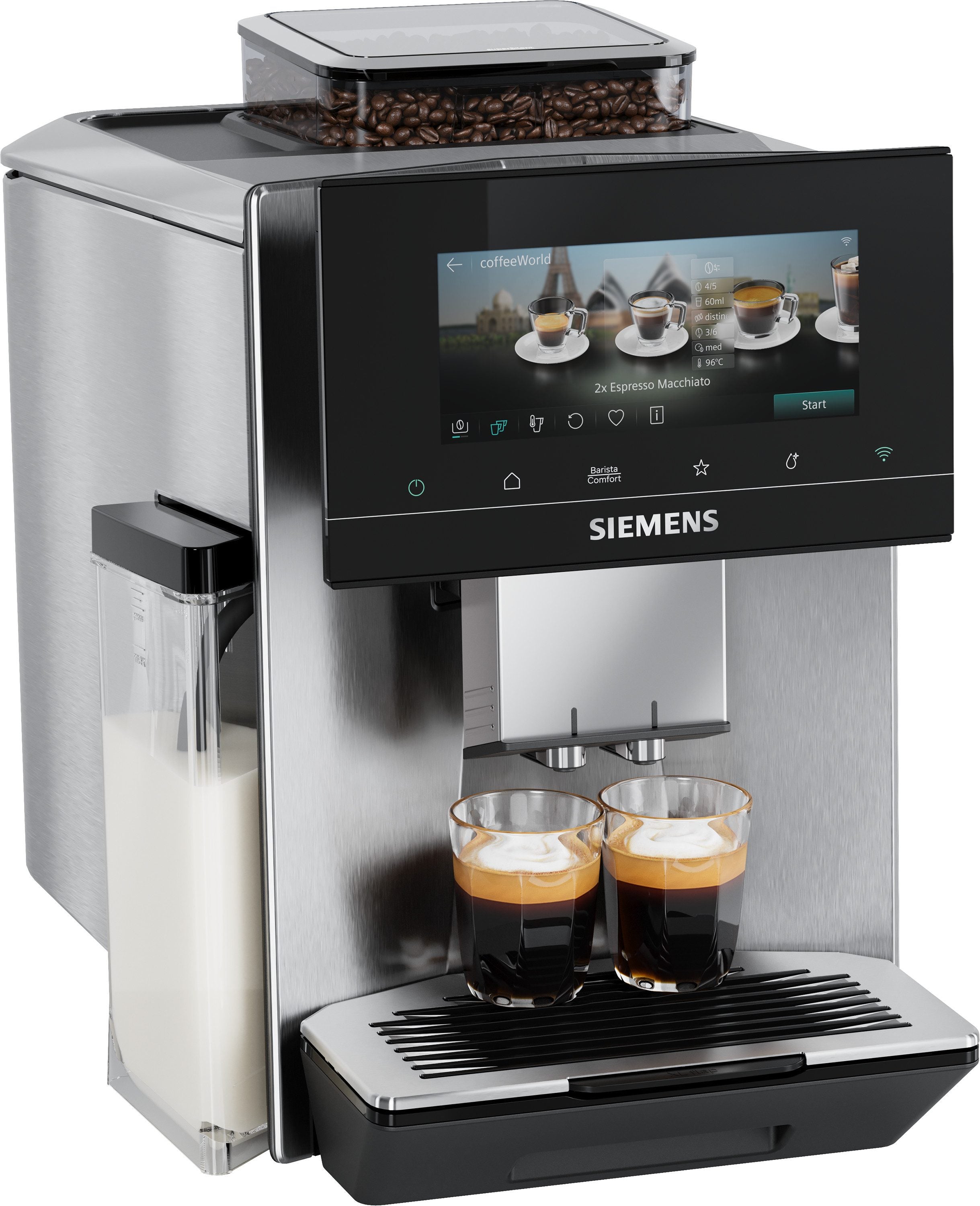 SIEMENS Kaffeevollautomat EQ900 TQ923E43, 41 versch. Getränke, XL-Getränke, Doppeltassenfunktion